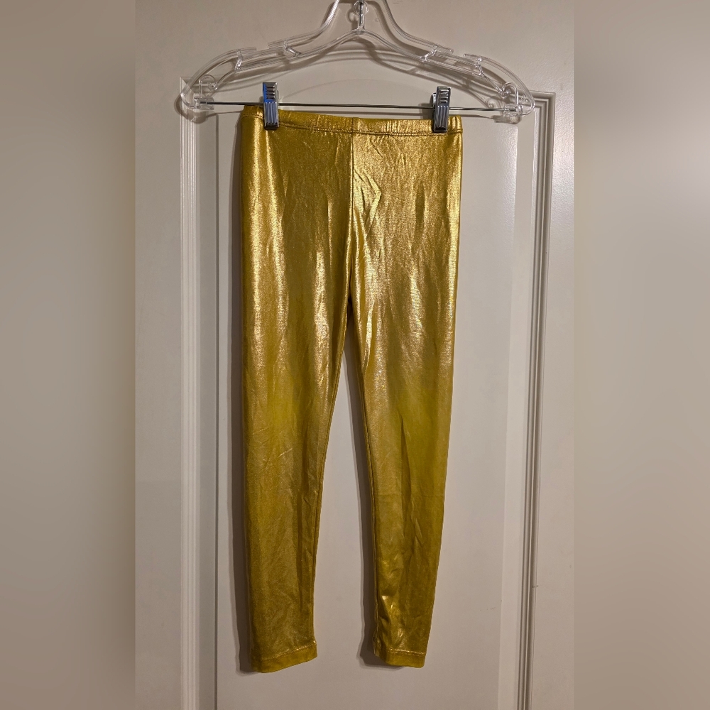 Masala Kids Shiny Gold Leggings - Size 6